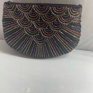 Elegant Multicolor Beaded Clutch